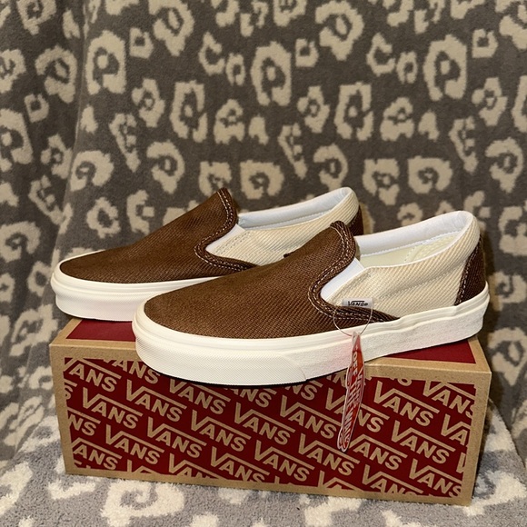 Vans Classic Slip-On Sneakers Desert Twill Brown/Beige New 🆕 & Never Worn 🥰 - Picture 6 of 17